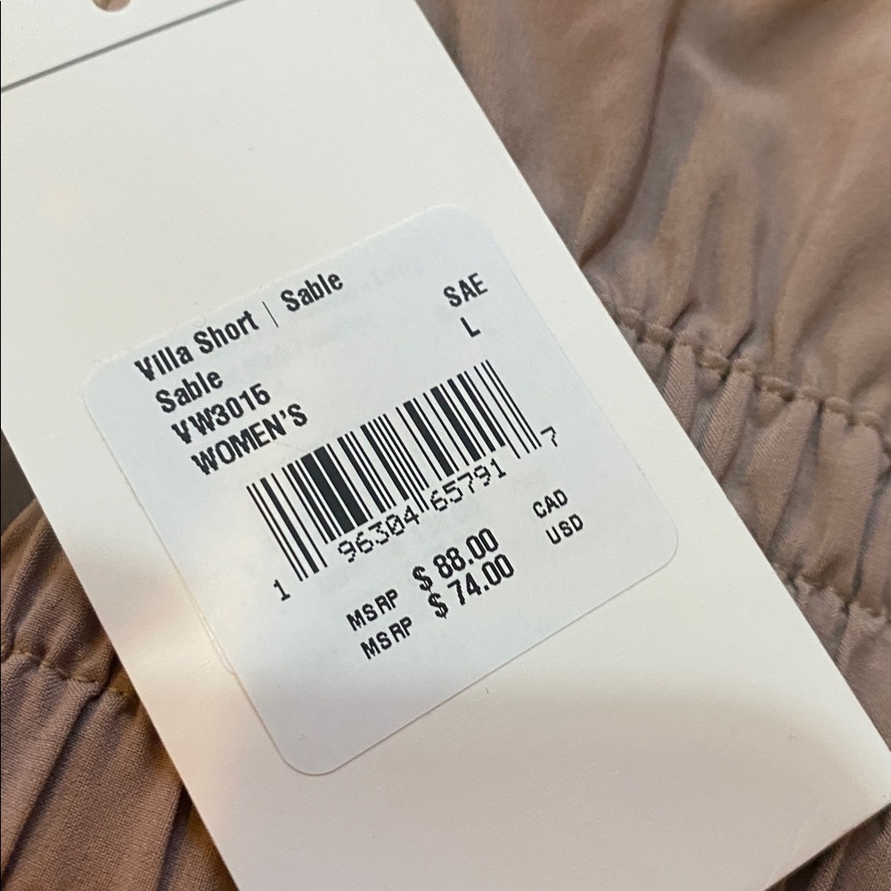 NWT Vuori Villa Shorts SABLE Size: L - Picture 5 of 6
